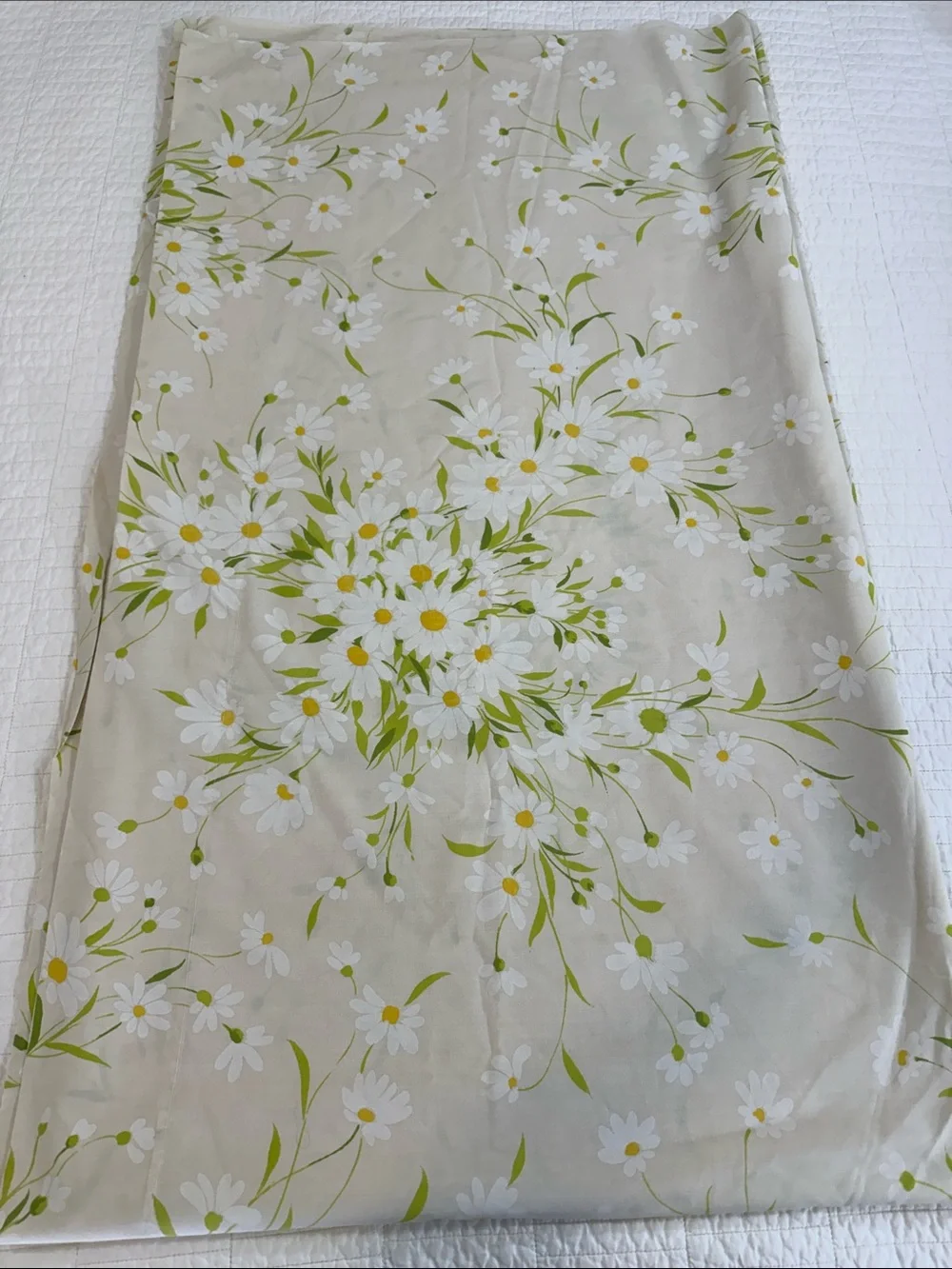 Vintage Daisy Floral Flat Sheet 54x76 Full Sized Cottagecore Grannycore Bedding